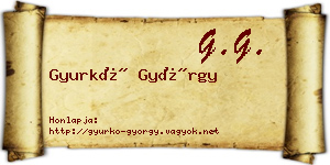 Gyurkó György névjegykártya